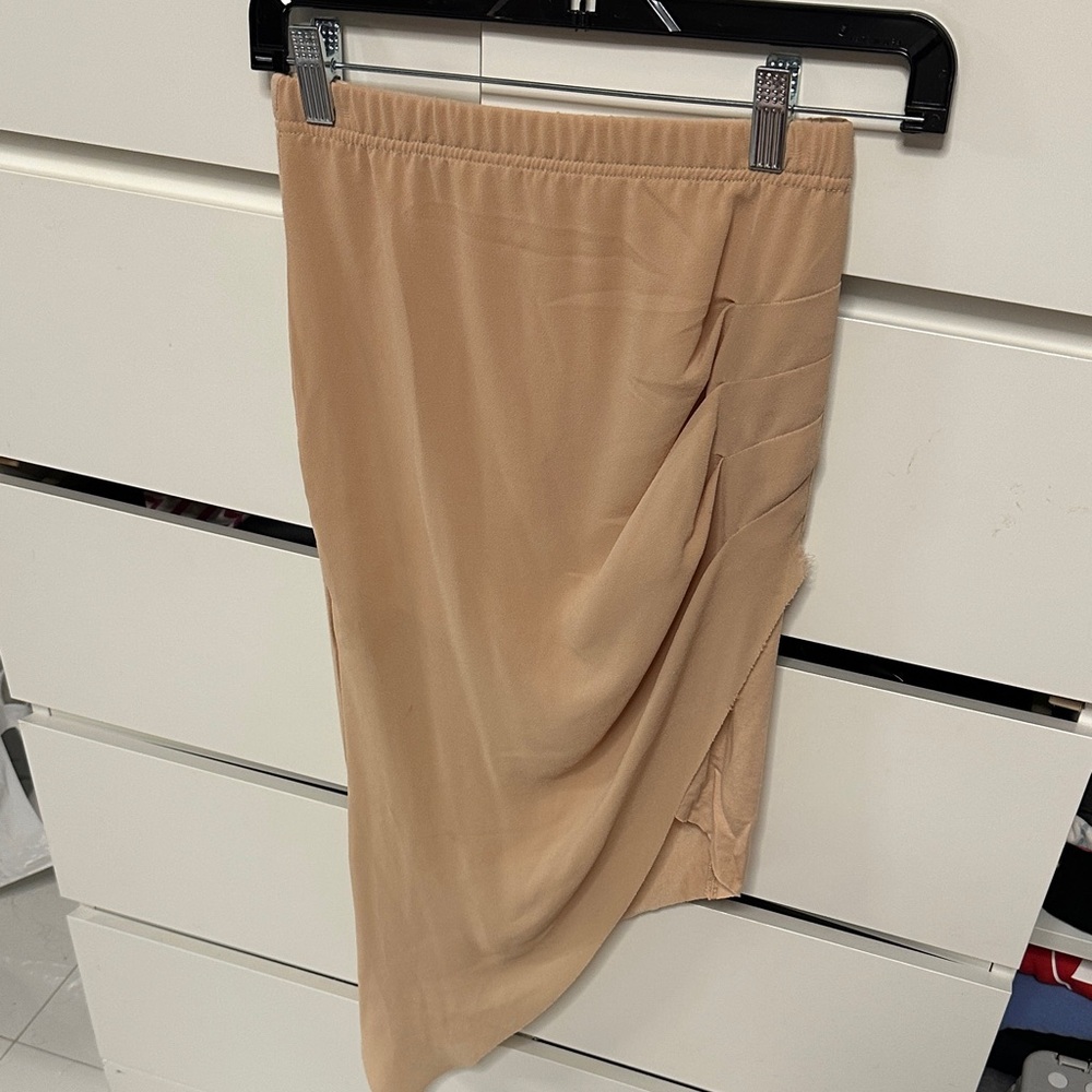 Hommage Elegant Tan Women's Asymmetrical Skirt